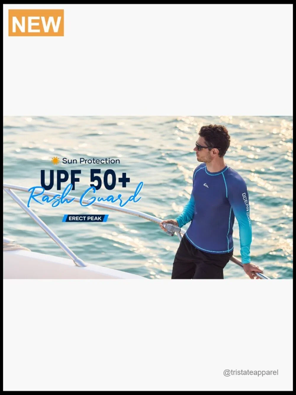 Mens UPF 50+ Long Sleeve Rash Guard Swim Shirt Quick Dry Sun Protection